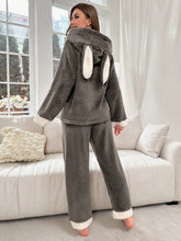 Conjunto De Pijama De Orejas De Conejo De Peluche Para Mujer